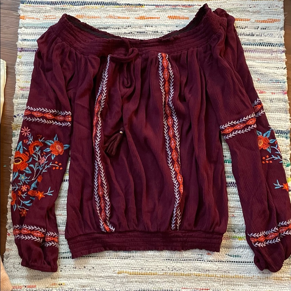 Off the shoulder flower blouse
